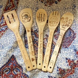 Awesome Brand New Golden Girls Wooden Spoon Set